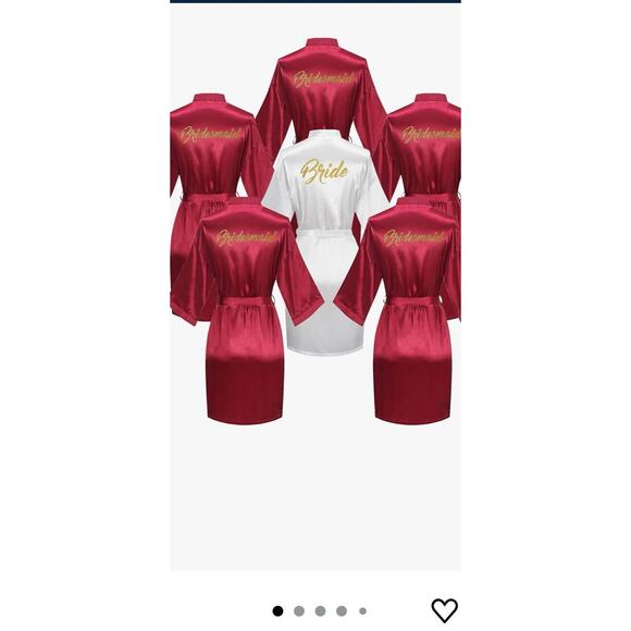 Bride & Bridesmaid Robes Set Silver Writing for Wedding Bridal Party Women - - Picture 1 of 12